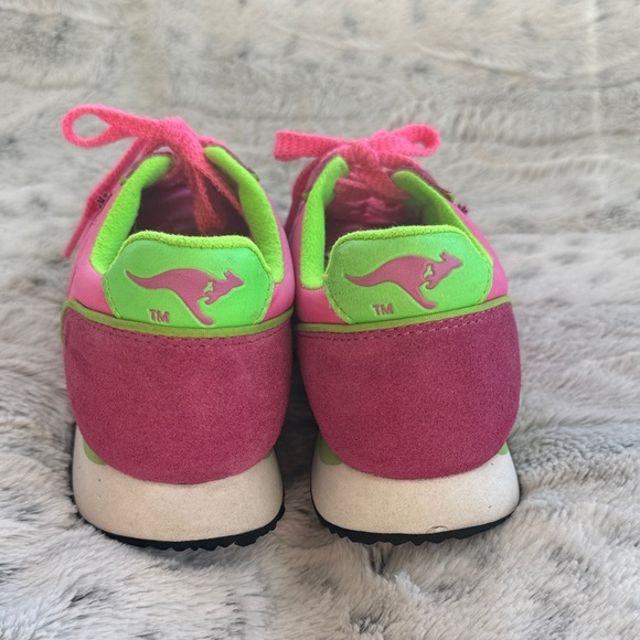 80’s retro kangaROOS Women's Vibrant Pink and Lime Sneakers size 6 - Picture 4 of 7